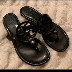 Tory Burch Miller Black Patent Sandals